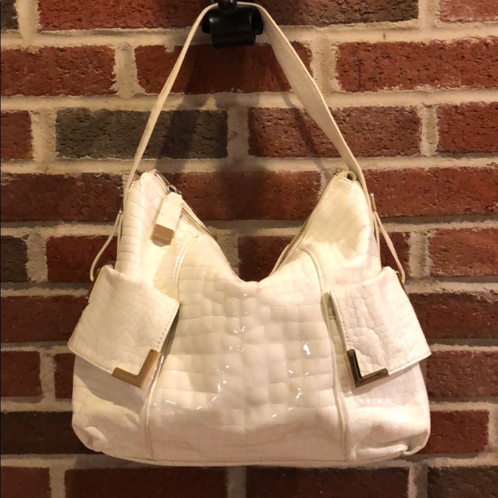 Michael Kors Beverly Ivory Patent Leather Bag